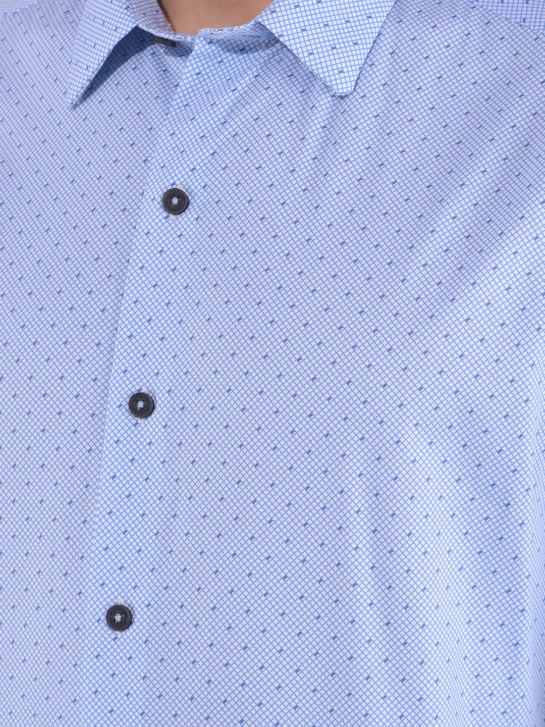 Numero Uno Men Polka Print Blue Shirt